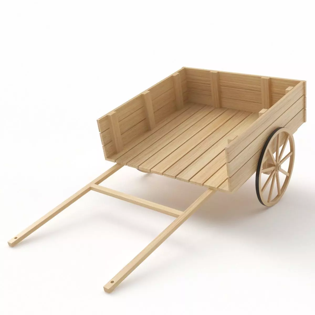 Old Wooden Cart 3D model_0