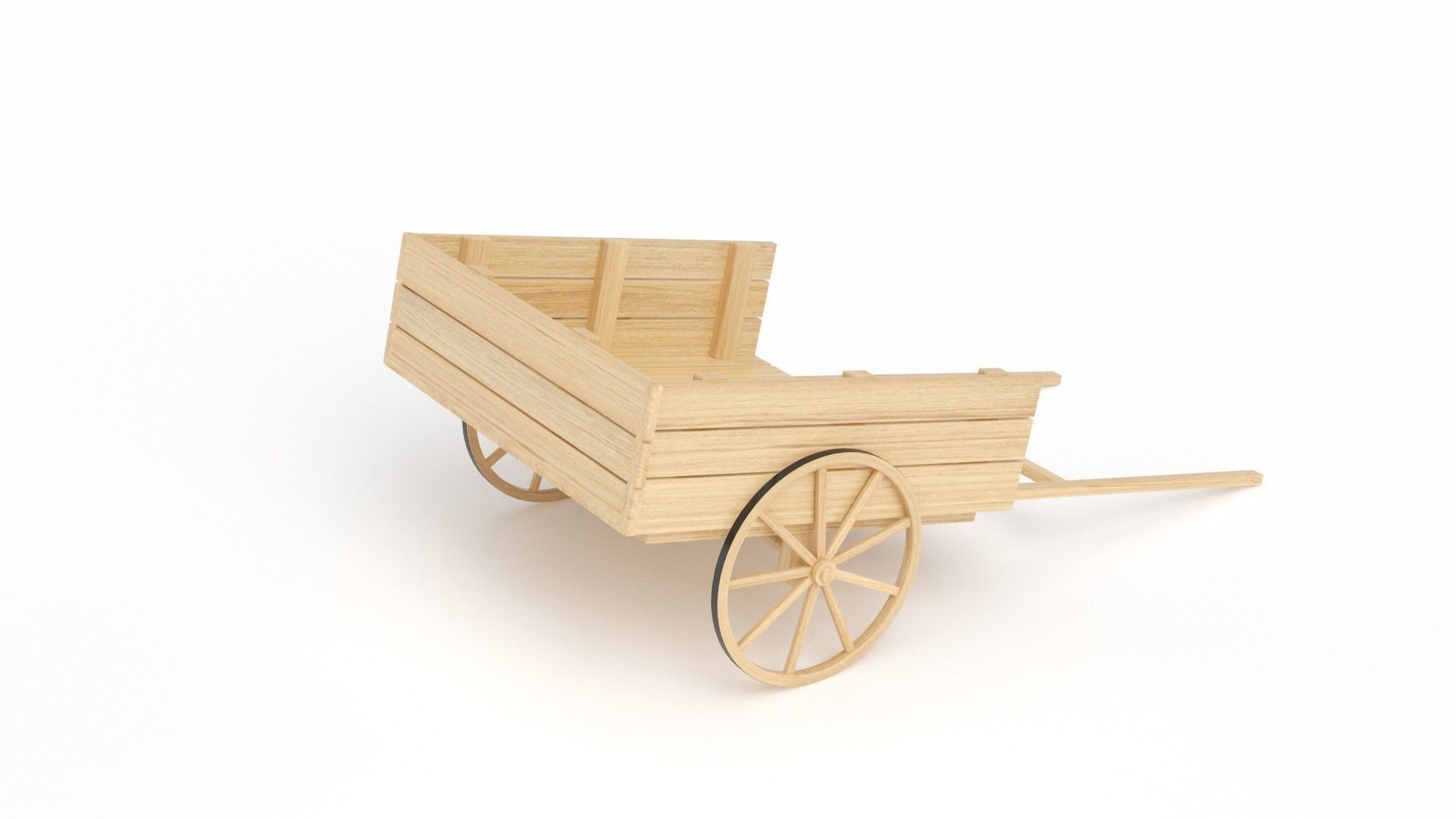 Old Wooden Cart 3D model_4