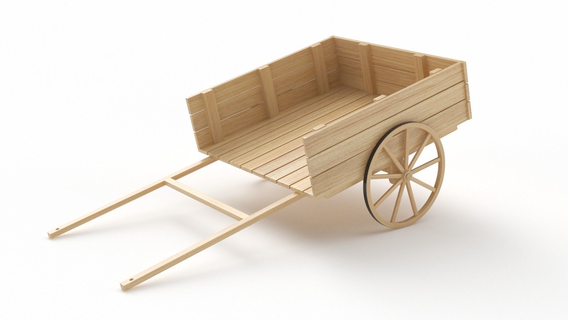 Old Wooden Cart 3D model_1
