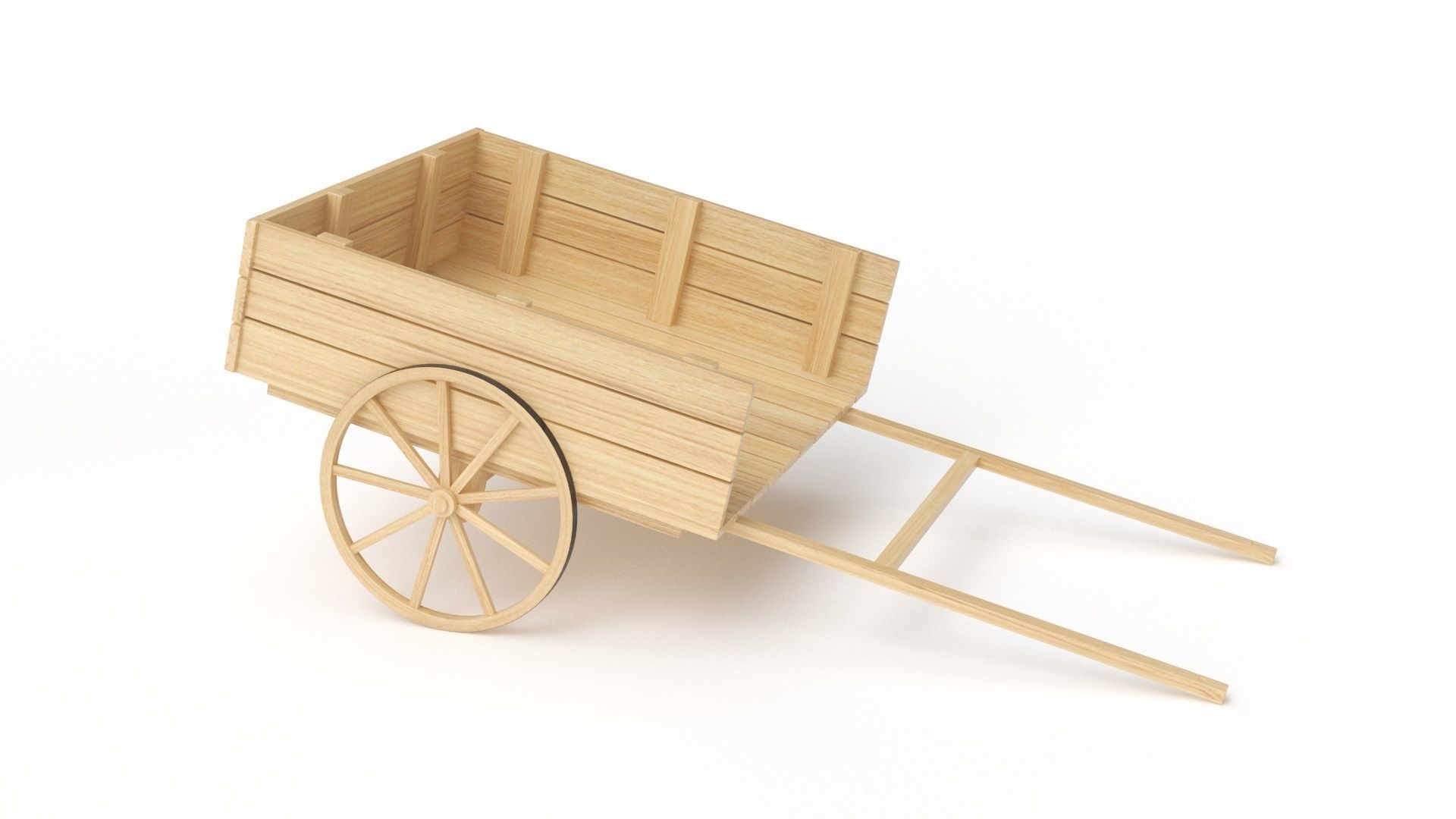 Old Wooden Cart 3D model_2