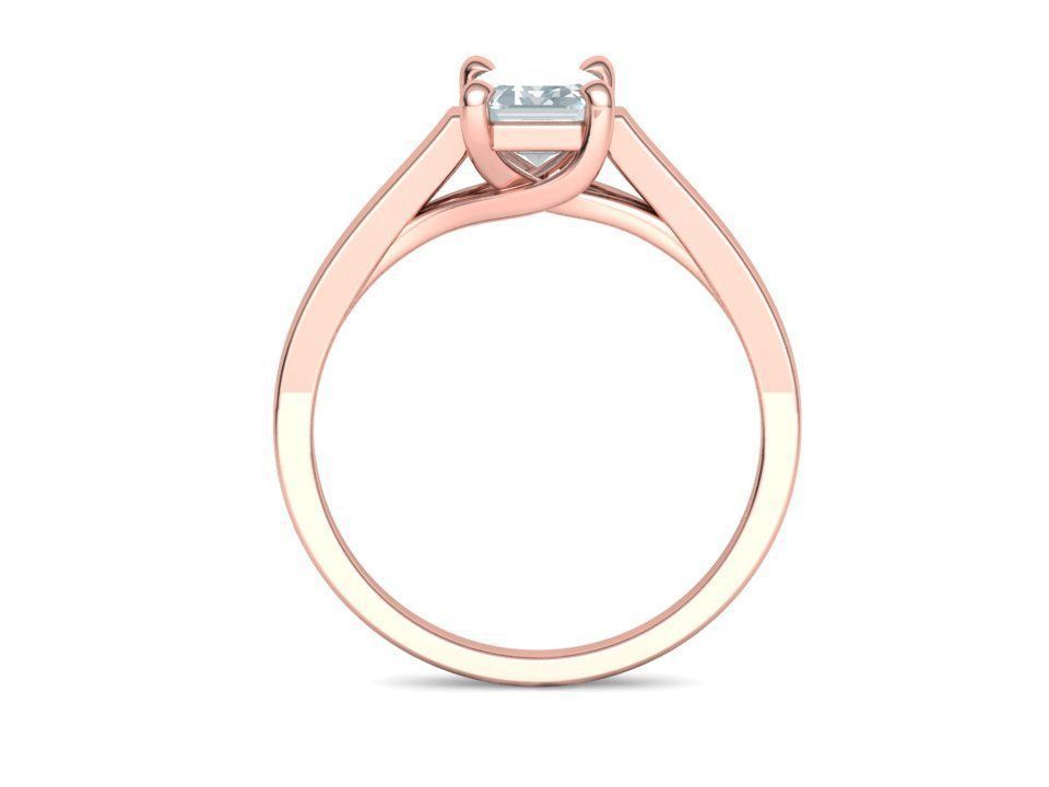 Solitaire Engagement Trellis Ring 1CT 7x5 Emerald Stone 3Dmodel 3D print model_15