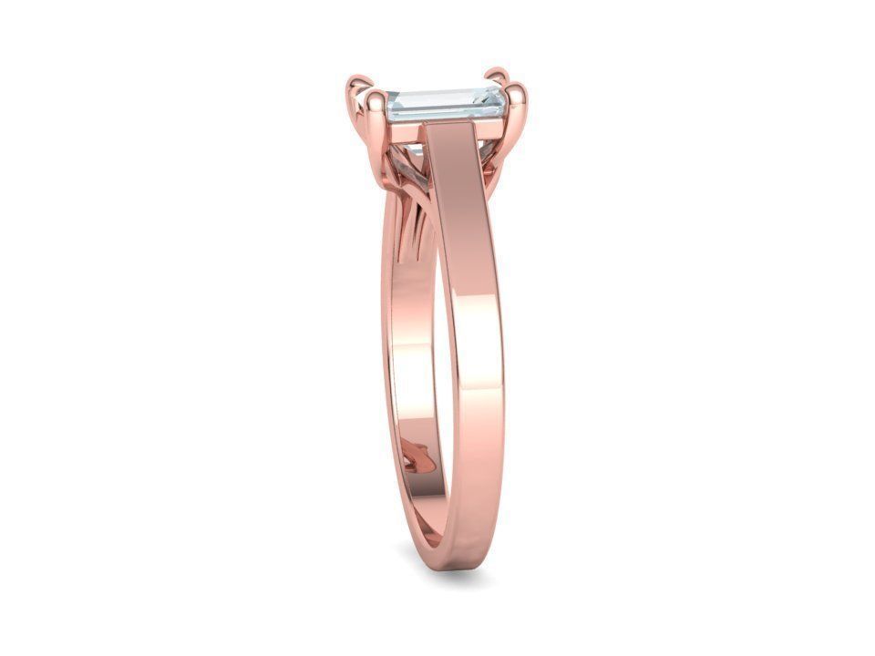 Solitaire Engagement Trellis Ring 1CT 7x5 Emerald Stone 3Dmodel 3D print model_30