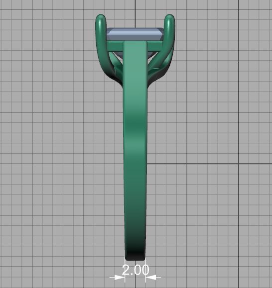 Solitaire Engagement Trellis Ring 1CT 7x5 Emerald Stone 3Dmodel 3D print model_38