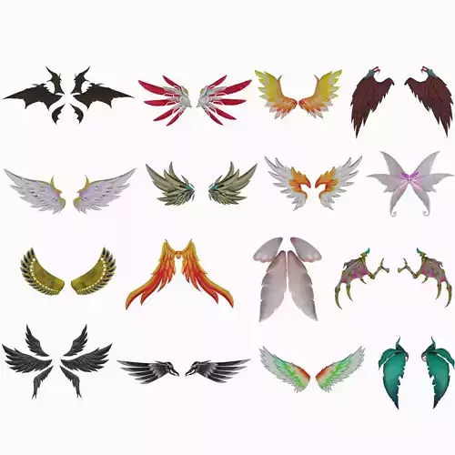 3D Wing Models - Low Poly