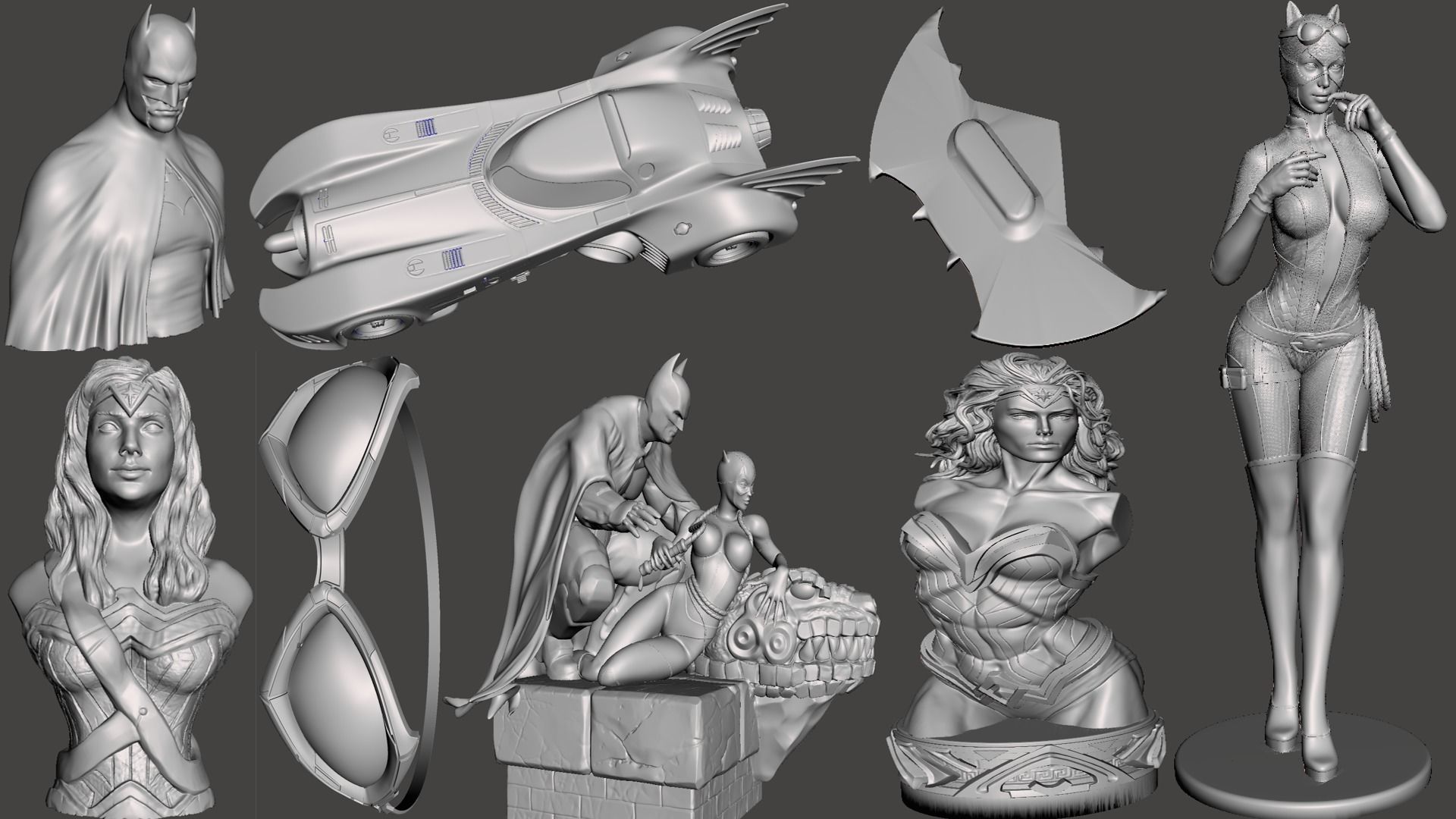 DC Pack 01 3d sculptures 25 Models Batman Family 3D Print Ready 3D print model_1