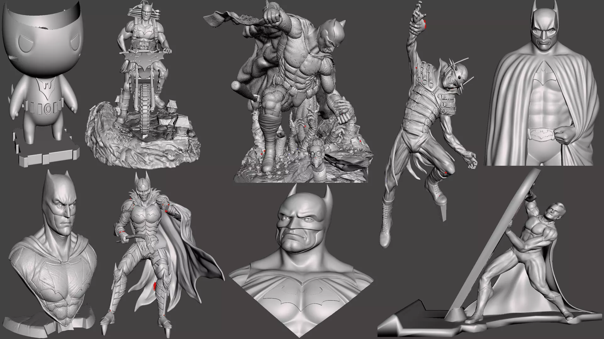 DC Pack 01 3d sculptures 25 Models Batman Family 3D Print Ready 3D print model_0