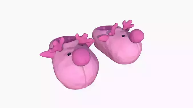 Slippers F08 Pink Reindeer - Costume Character Design