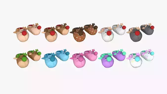 10 Slippers F Reindeer Collection - Costume Character Design