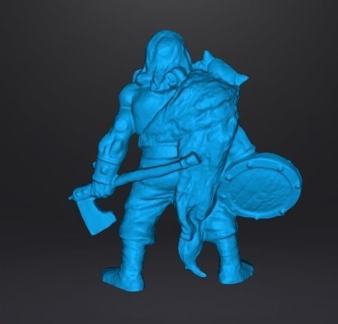 WOLF VIKING AXE AND SHIELD MINIATURE MODEL FANTASY GAMES DND RPG 3D print model_7