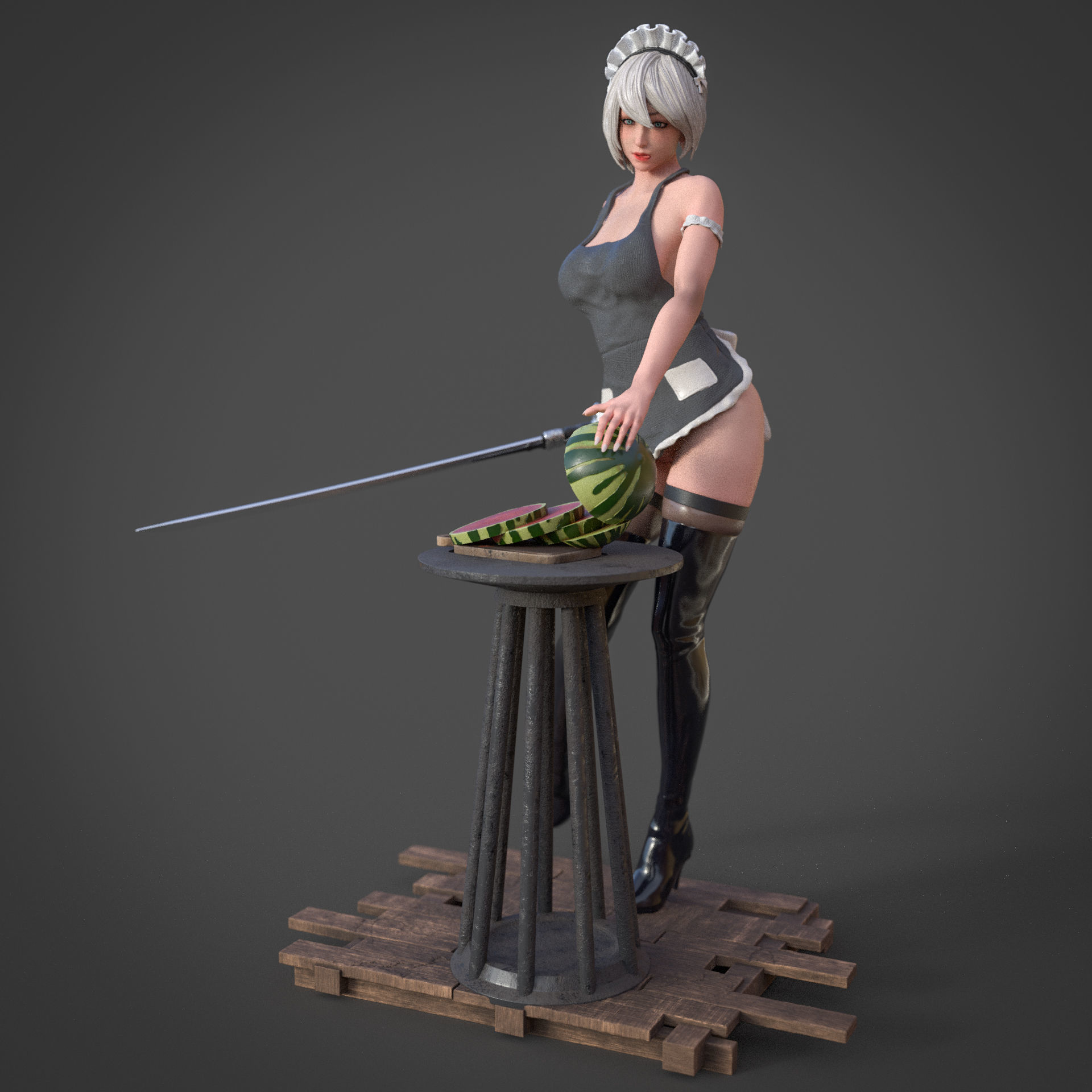 2B Maid - YoRHa No 2 3D print model_8
