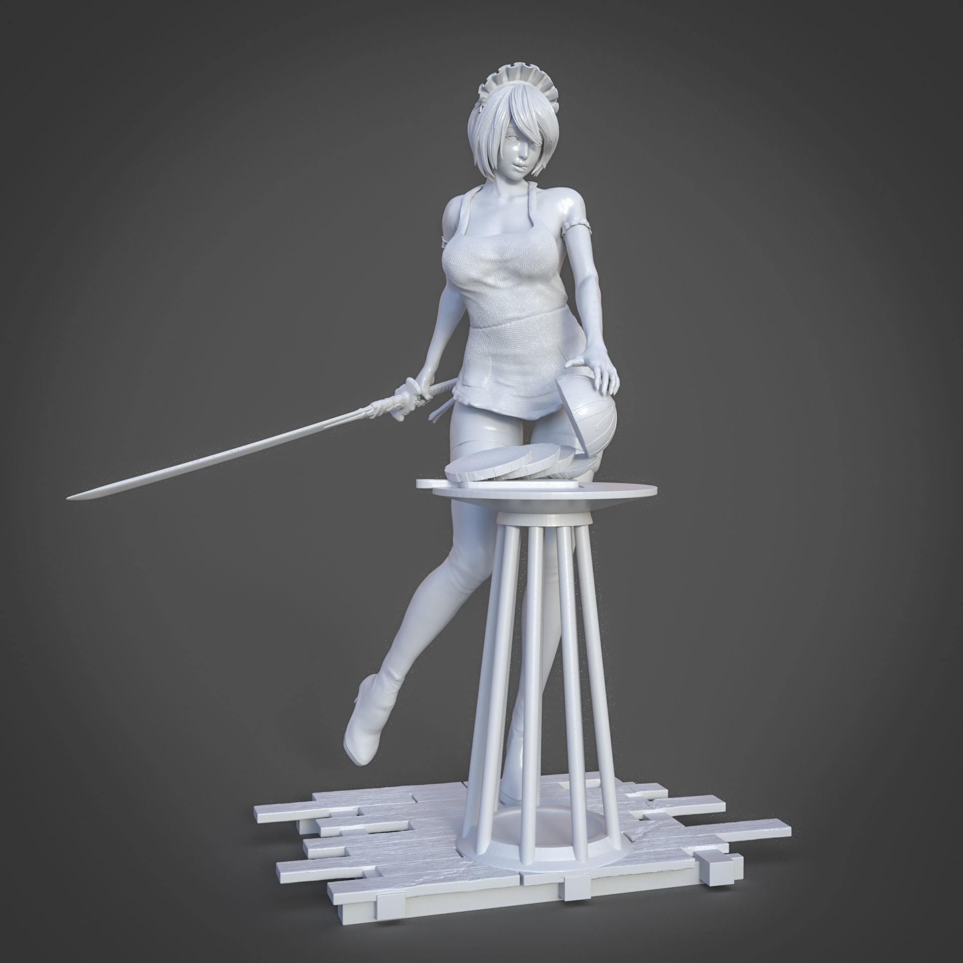 2B Maid - YoRHa No 2 3D print model_3