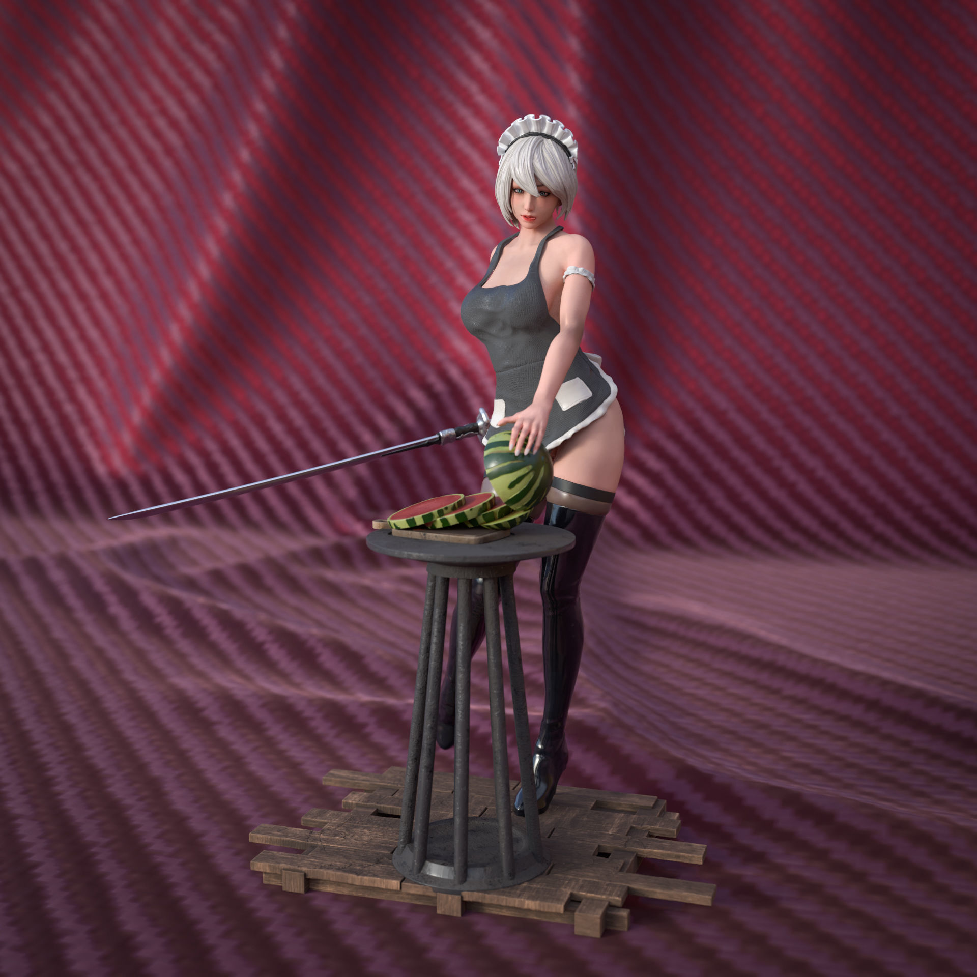 2B Maid - YoRHa No 2 3D print model_5