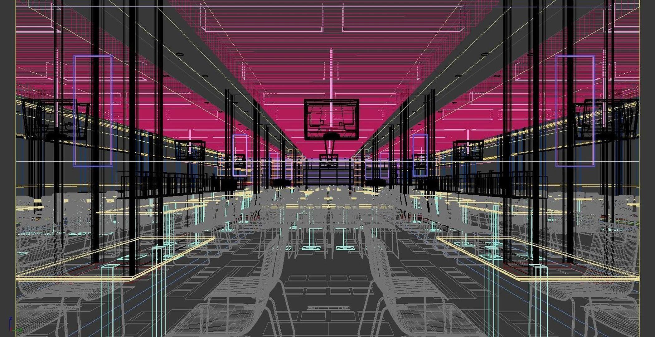 Enterprise Employee Restaurant Modern 3D model_1