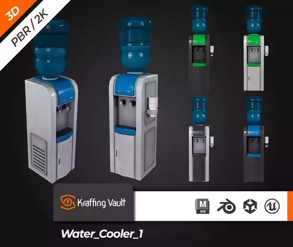 Water Cooler Low-poly 3D model