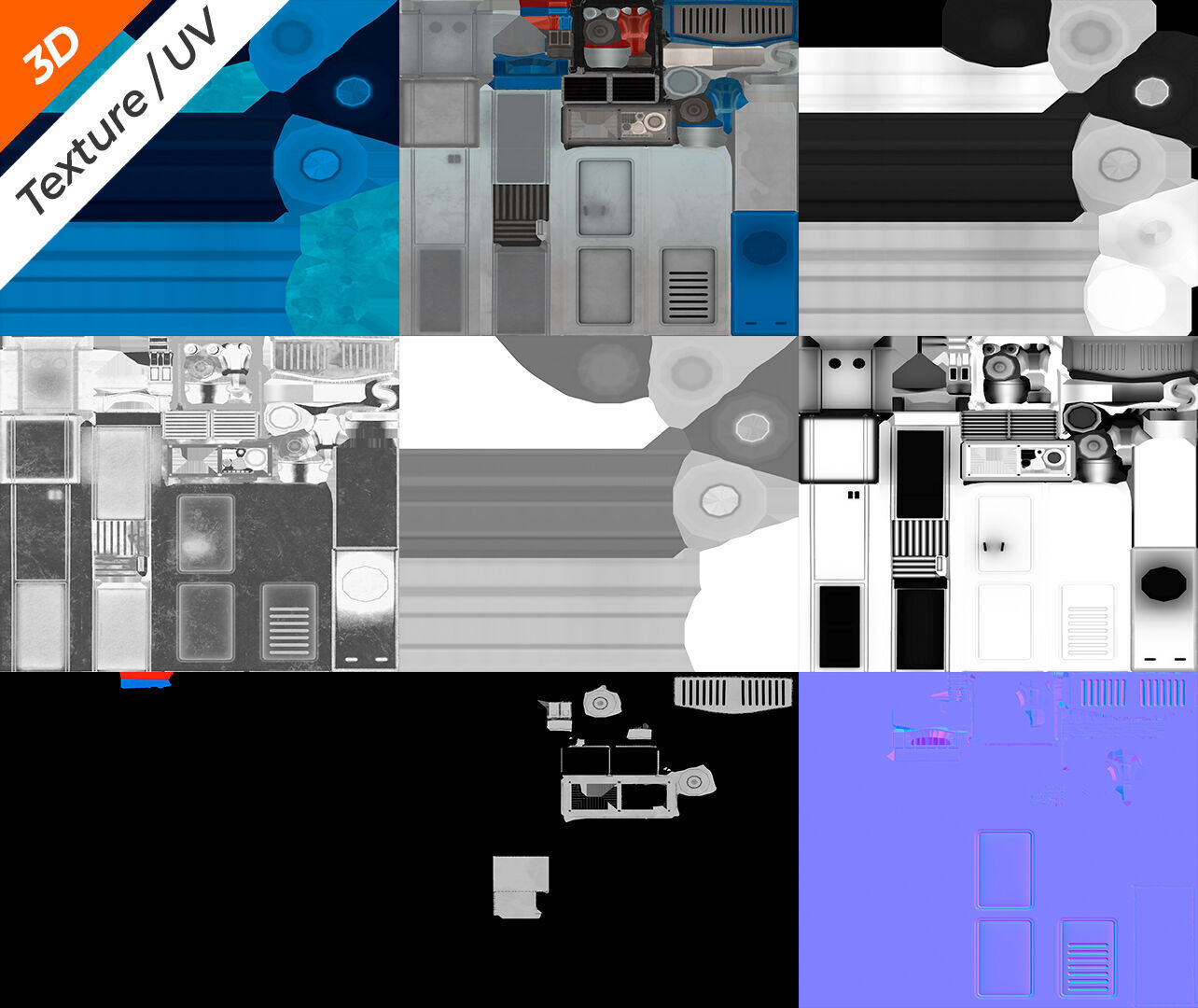 Water Cooler Low-poly 3D model_14