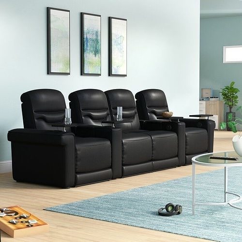 Leather Home Theater Configurable Seating 3D model