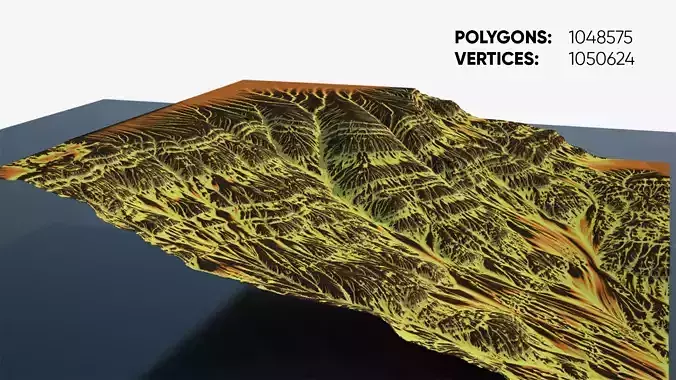 Cartoon mountain terrain 3D model