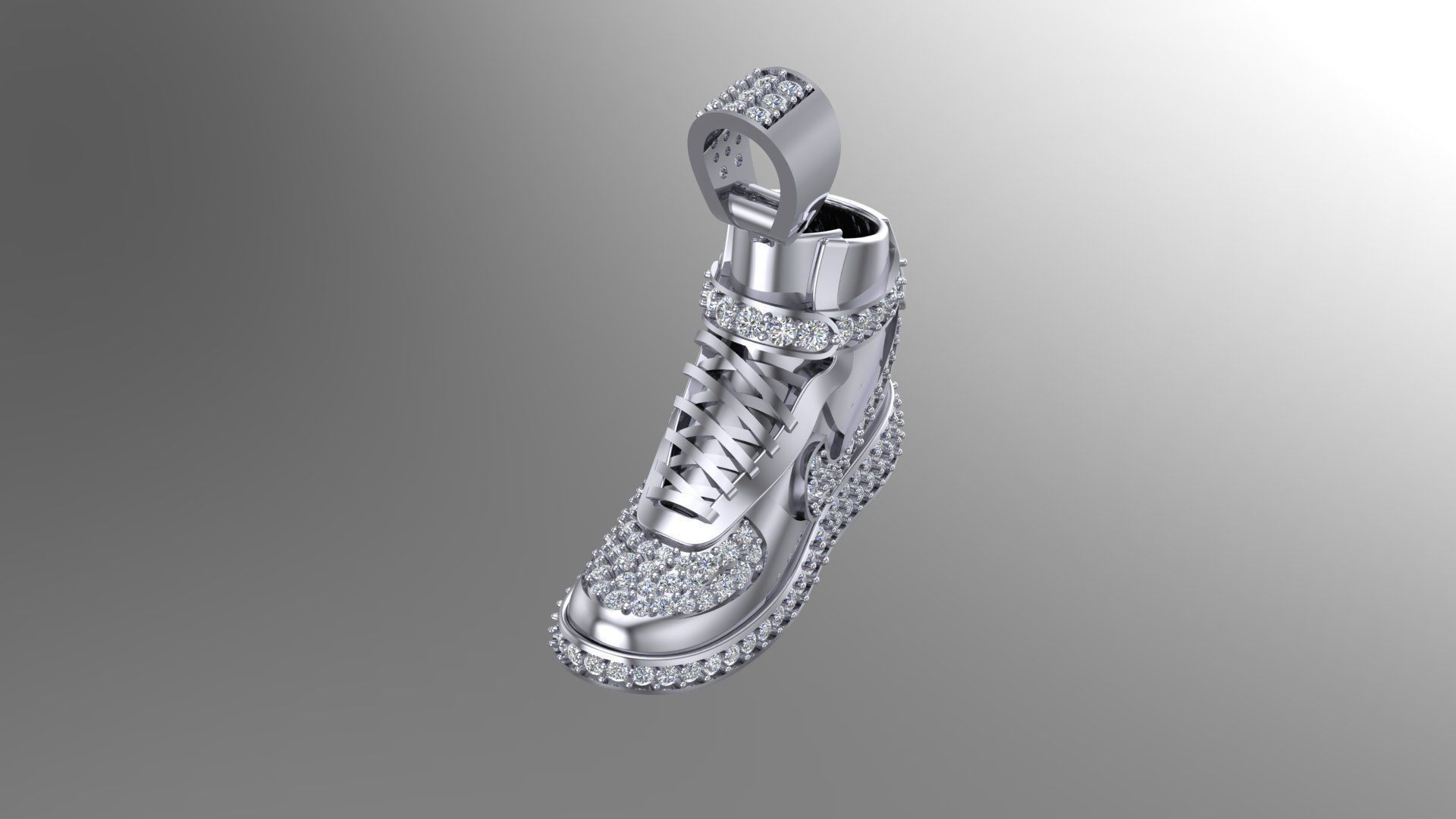 Shoes pendent 3D print model_2