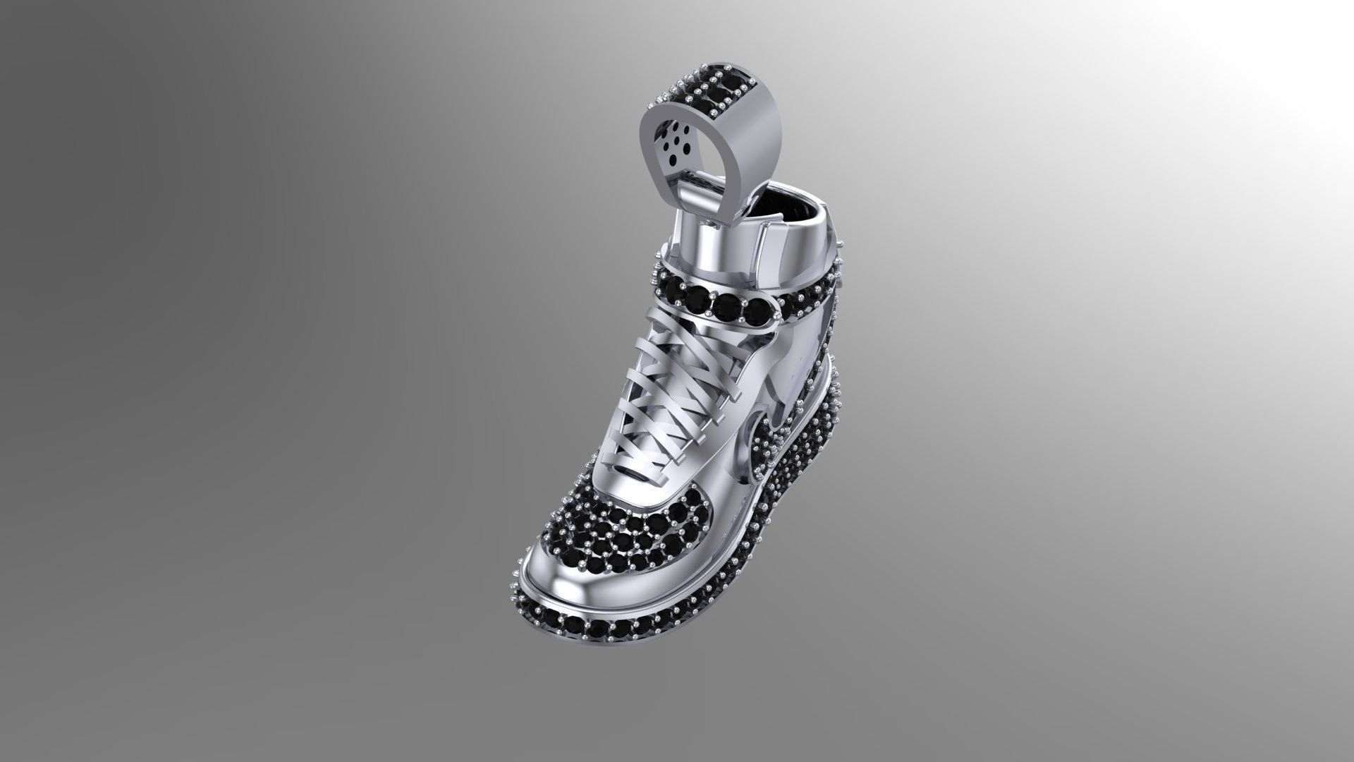 Shoes pendent 3D print model_3