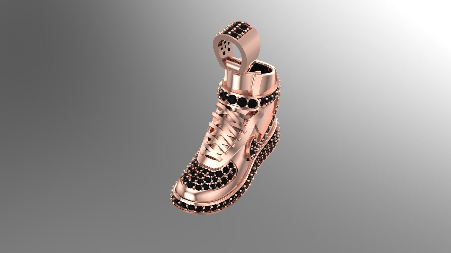 Shoes pendent 3D print model_4