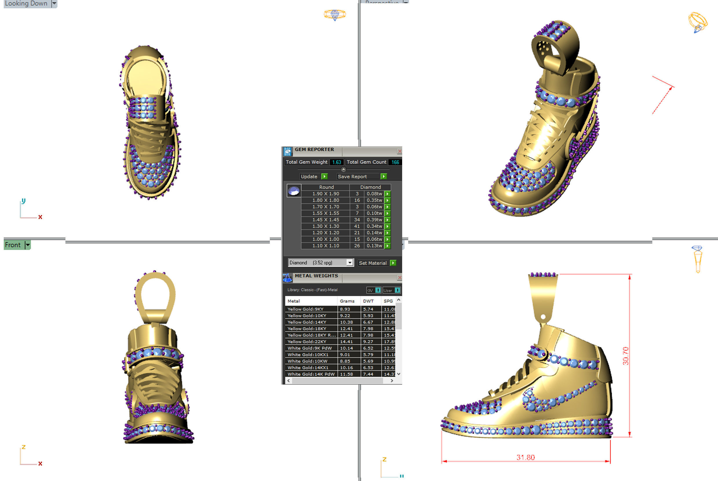 Shoes pendent 3D print model_6