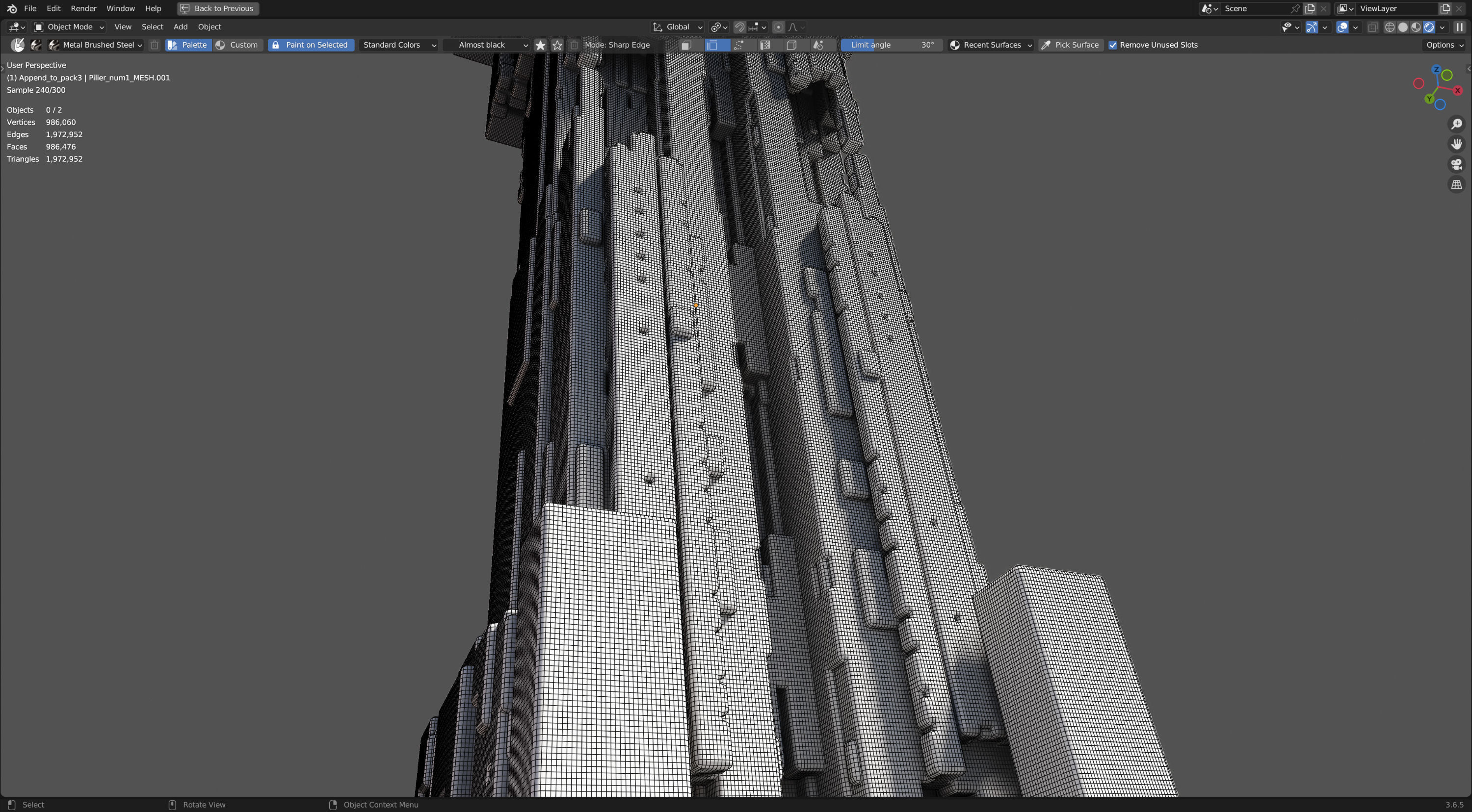 Futuristic Pillars 3D model_4