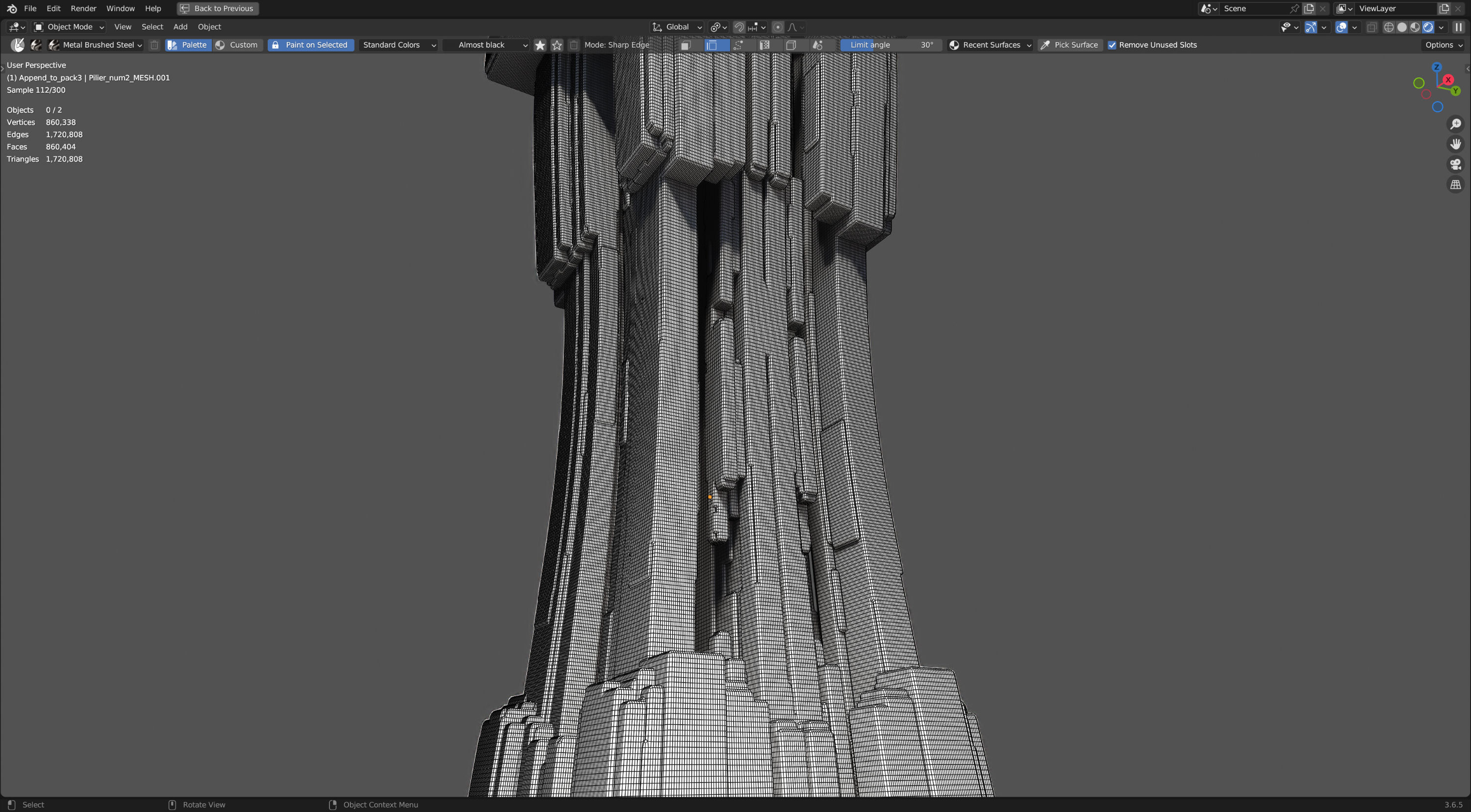 Futuristic Pillars 3D model_11