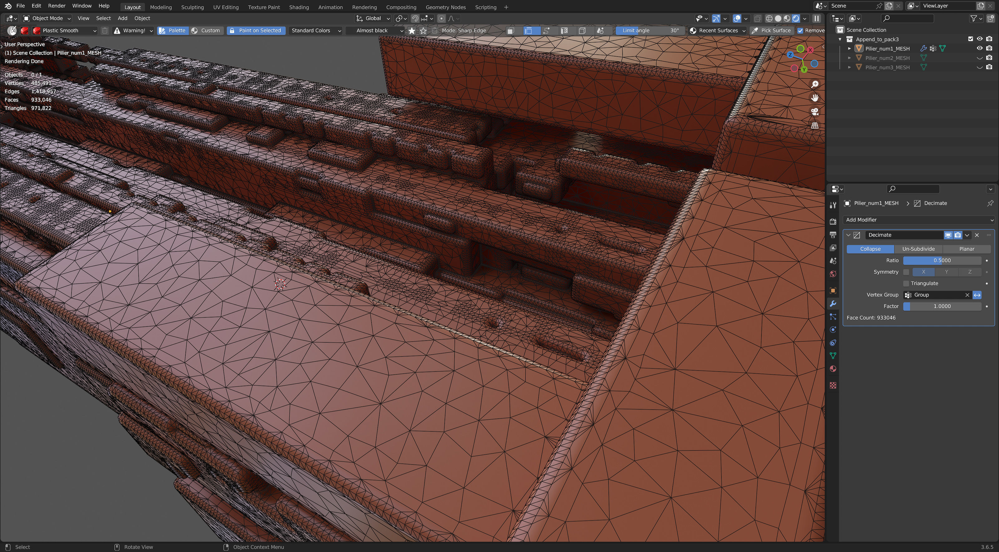 Futuristic Pillars 3D model_13