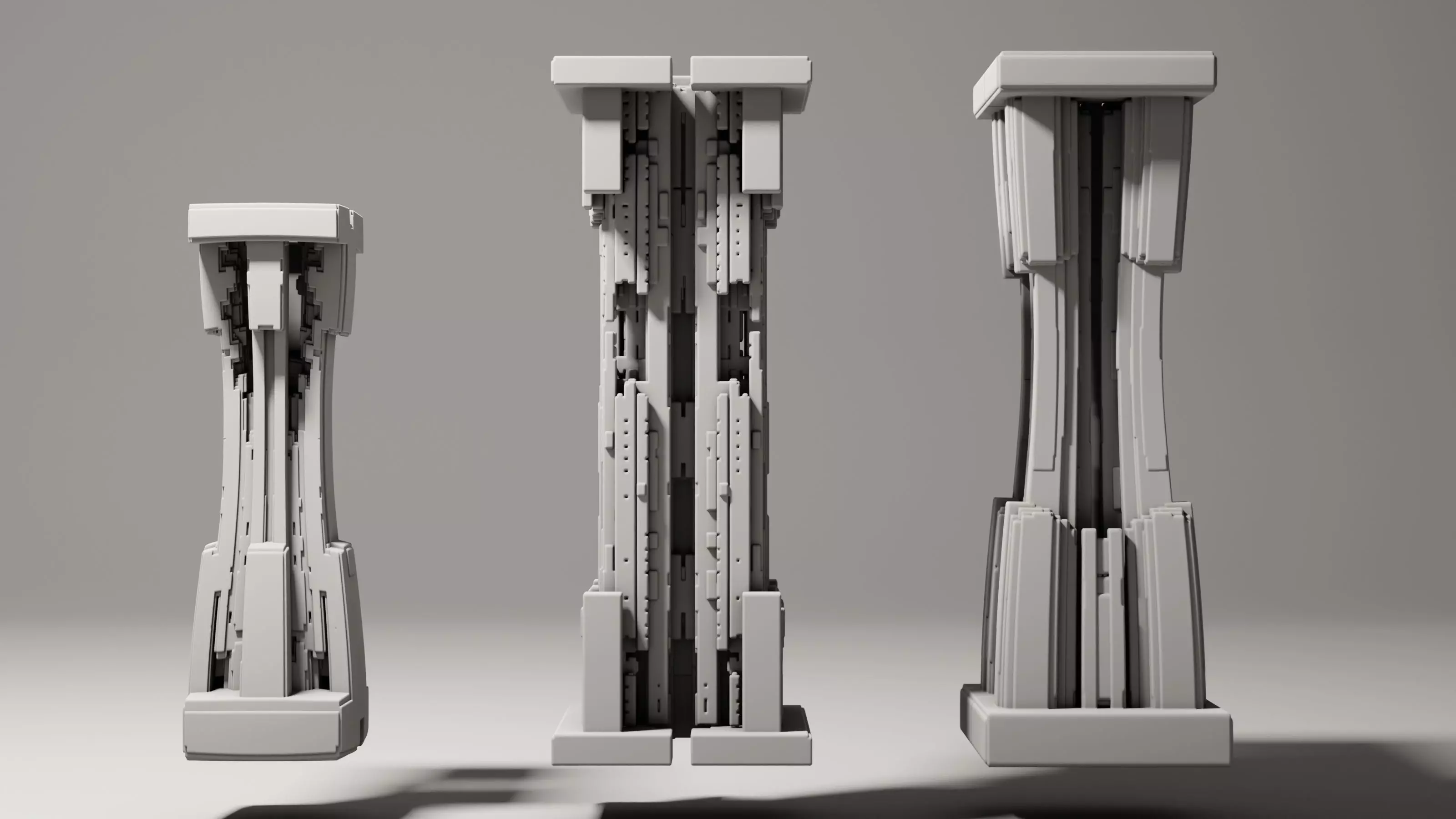 Futuristic Pillars 3D model_0