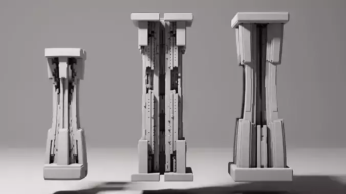 Futuristic Pillars 3D model