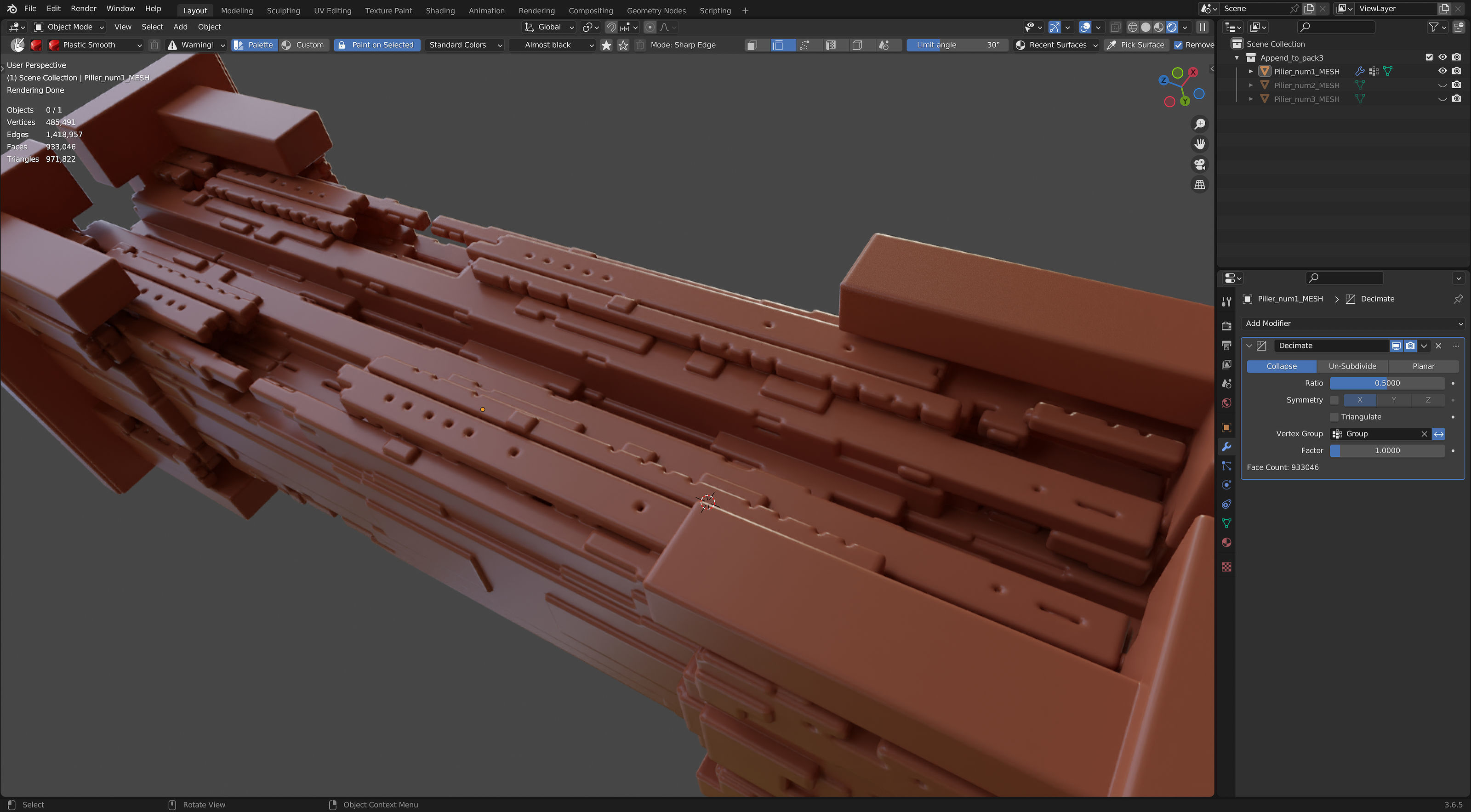 Futuristic Pillars 3D model_14