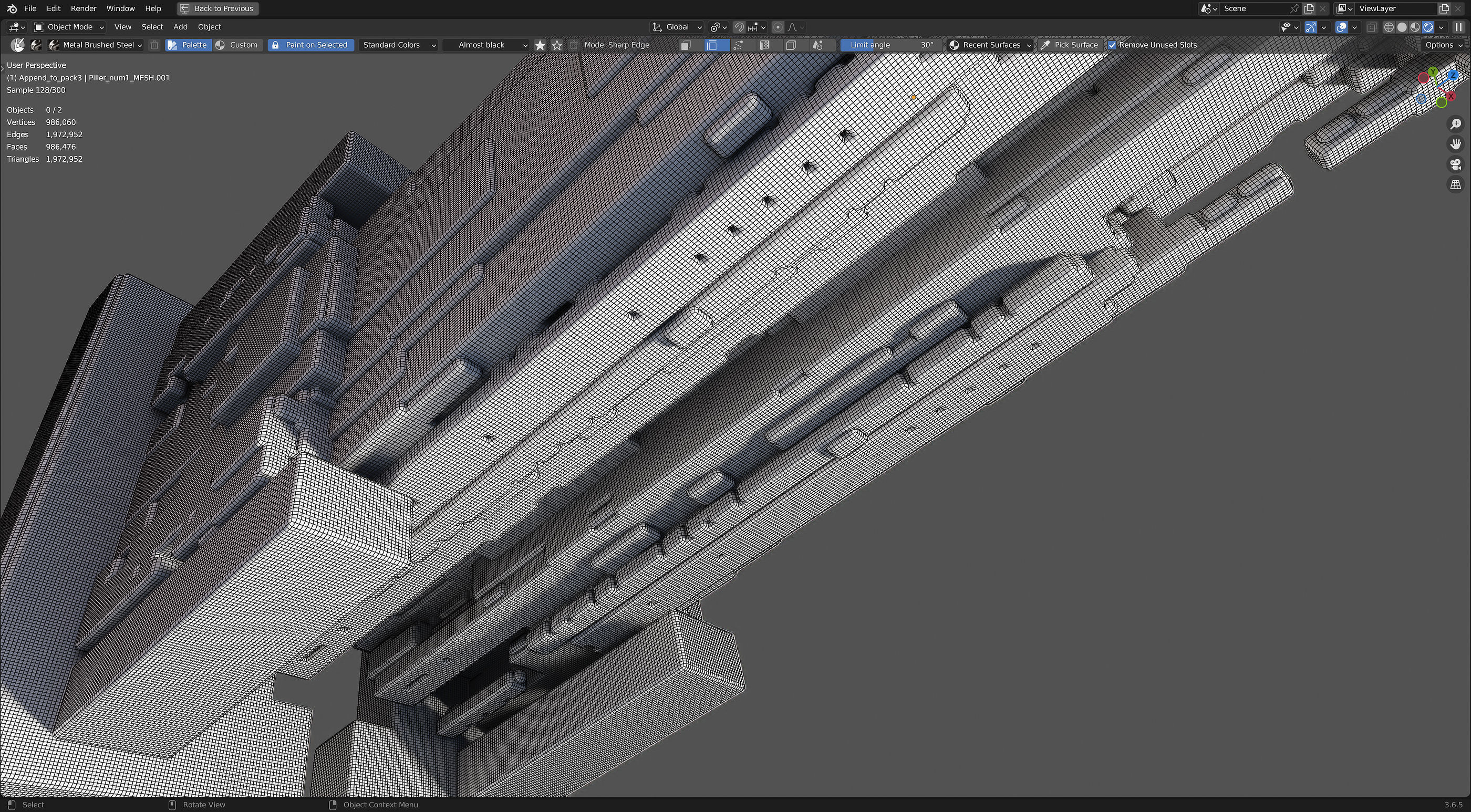 Futuristic Pillars 3D model_6