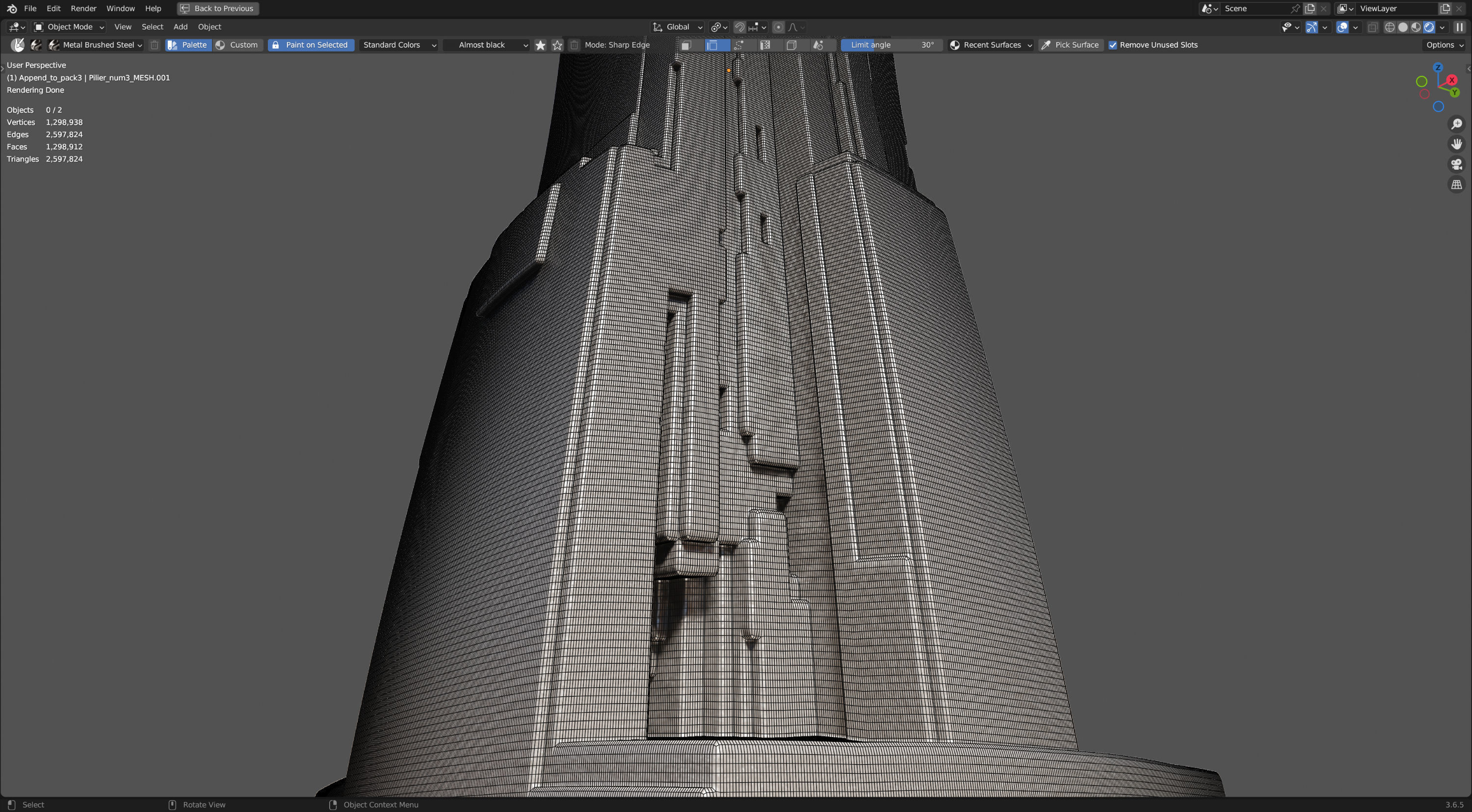 Futuristic Pillars 3D model_7