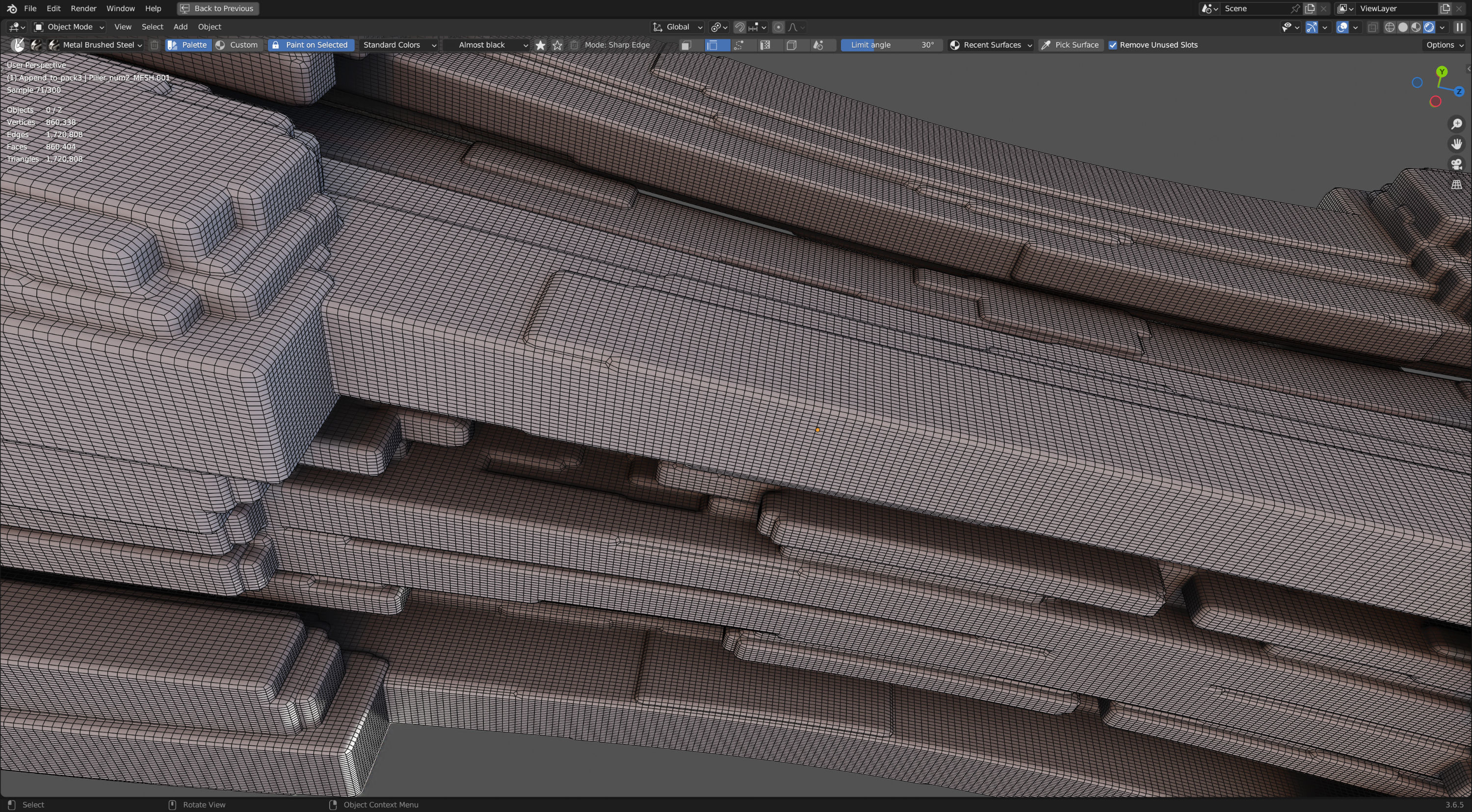 Futuristic Pillars 3D model_9