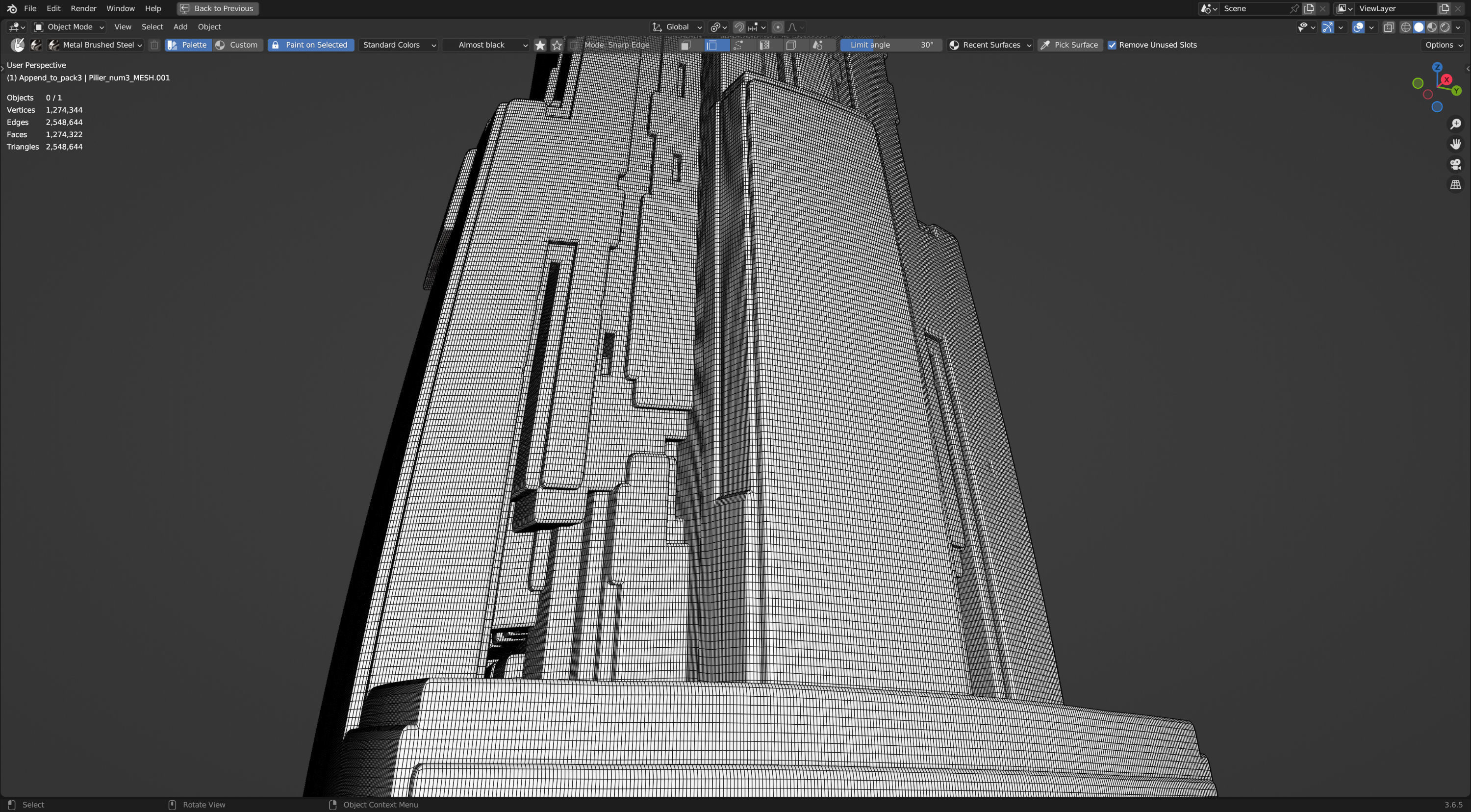 Futuristic Pillars 3D model_8