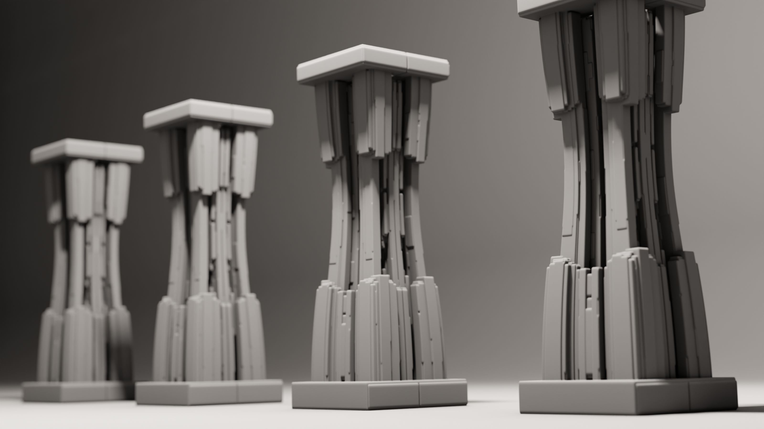 Futuristic Pillars 3D model_1