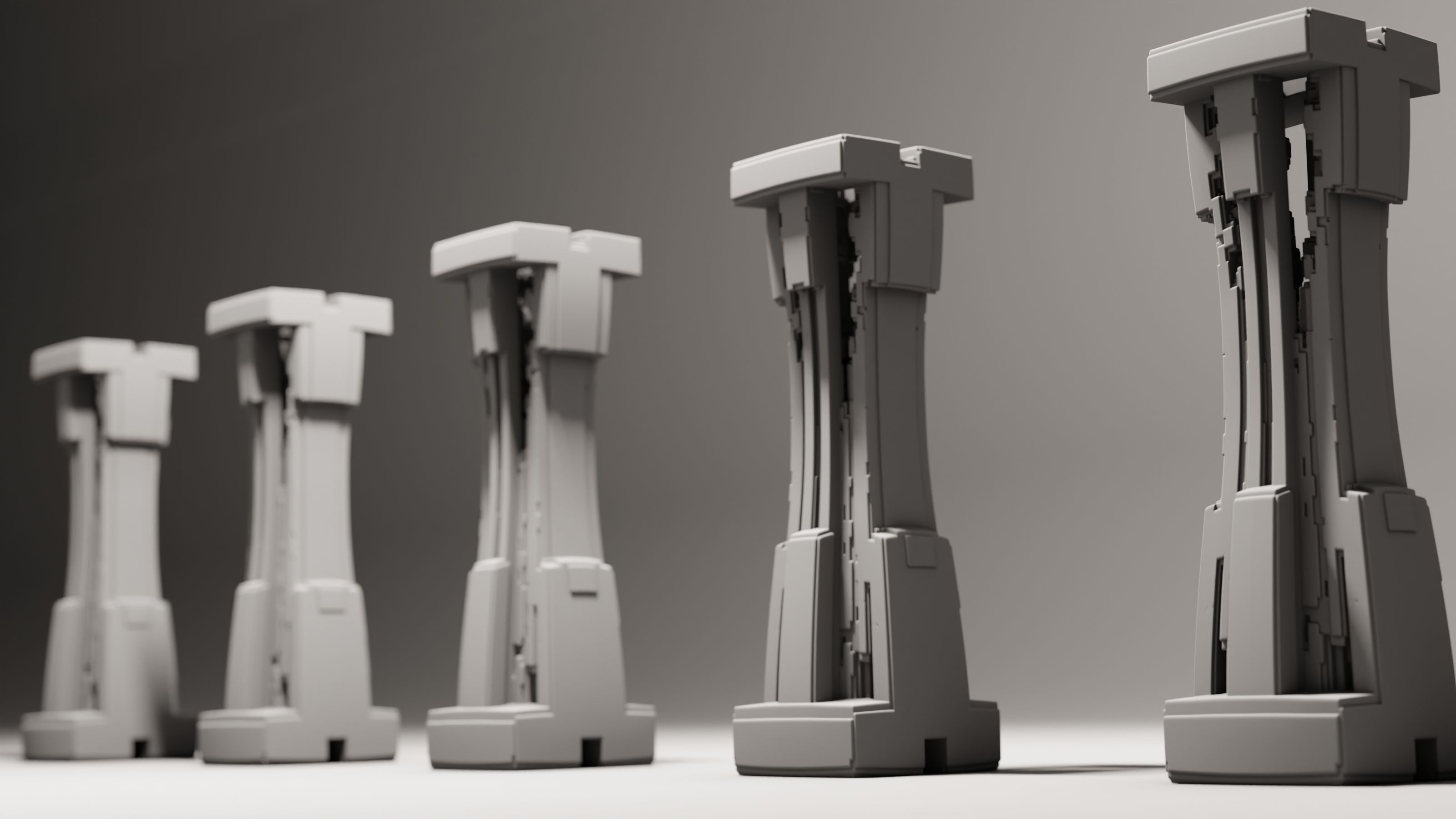 Futuristic Pillars 3D model_3