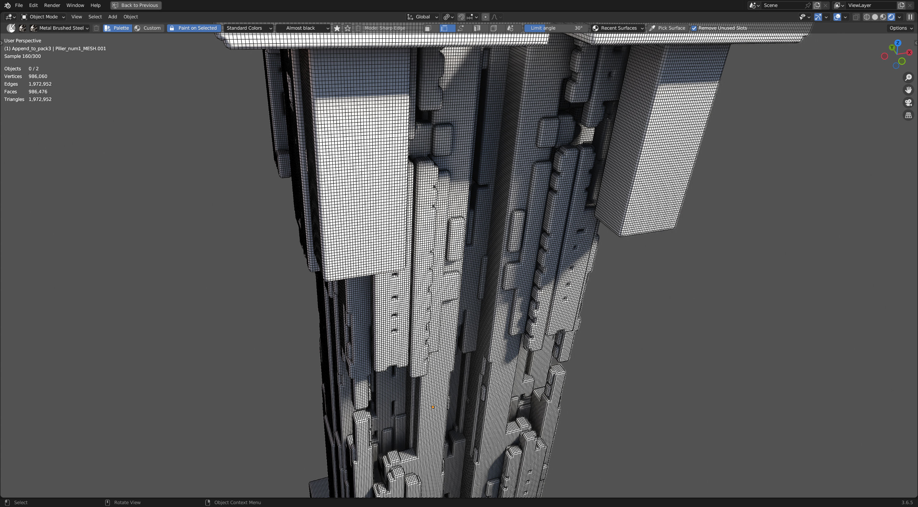 Futuristic Pillars 3D model_5