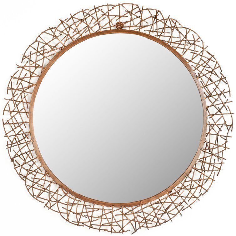 Ilasha Round Metal Wall Mirror 3D model_4