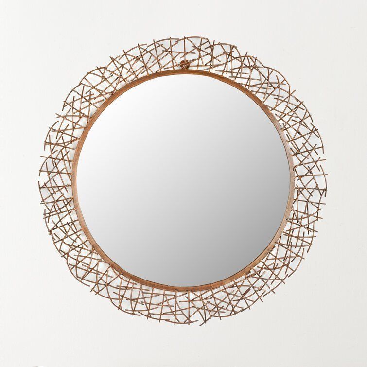Ilasha Round Metal Wall Mirror 3D model_3