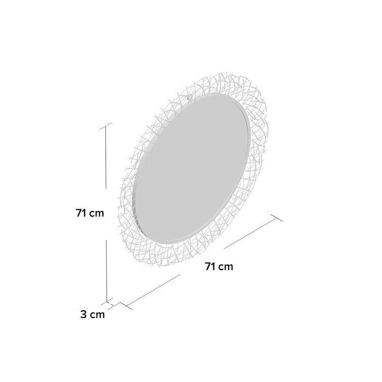 Ilasha Round Metal Wall Mirror 3D model_1