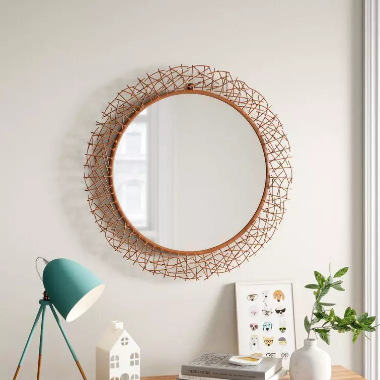 Ilasha Round Metal Wall Mirror 3D model_0