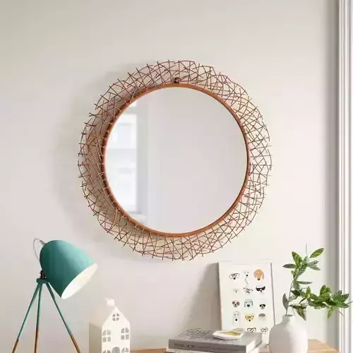 Ilasha Round Metal Wall Mirror