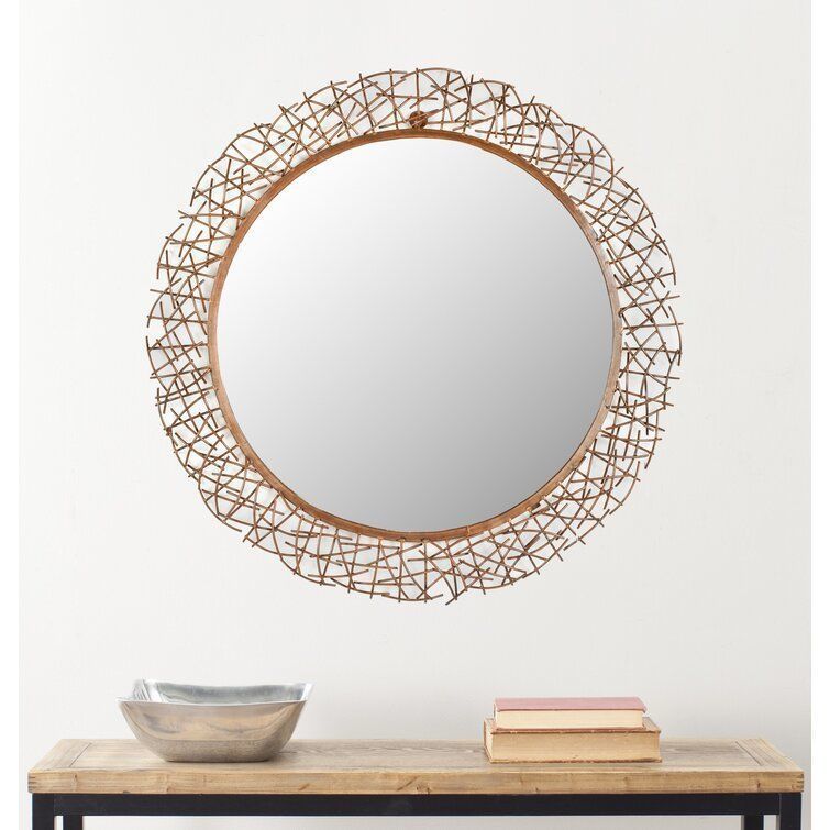 Ilasha Round Metal Wall Mirror 3D model_2