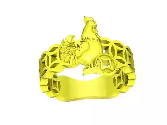 3595a Zodiac Rooster Women Ring 