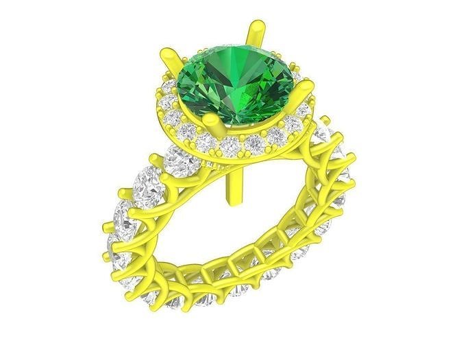 7670 luxury halo diamond enternity engagement ring 3D print model