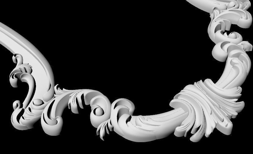 carved mirror 3D model_4