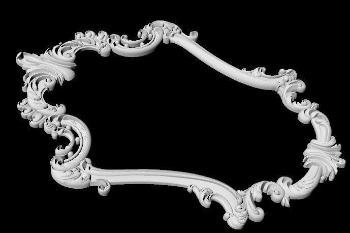 carved mirror 3D model_2