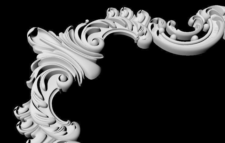 carved mirror 3D model_3