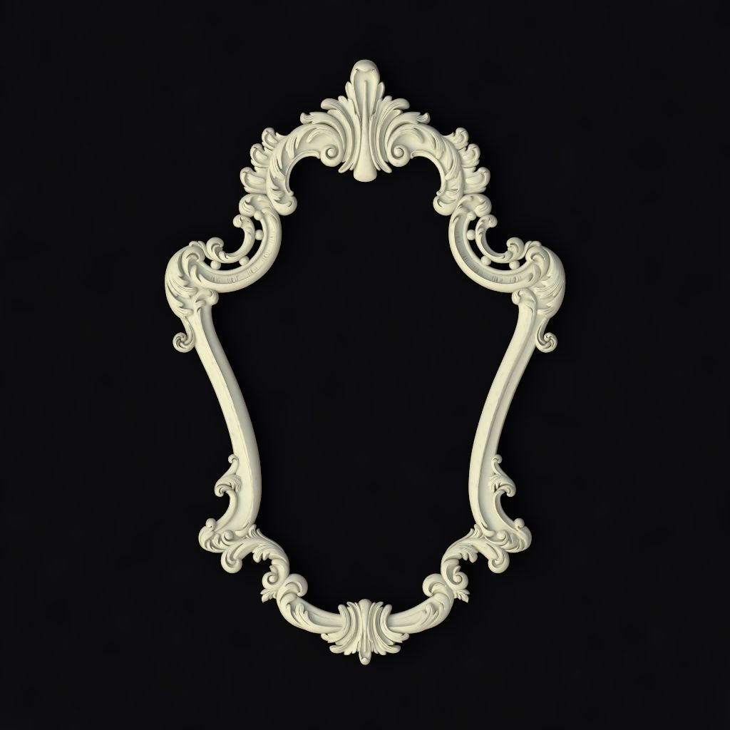 carved mirror 3D model_1